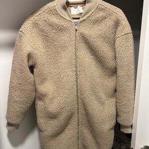 Oak + Fort midi sherpa jacket